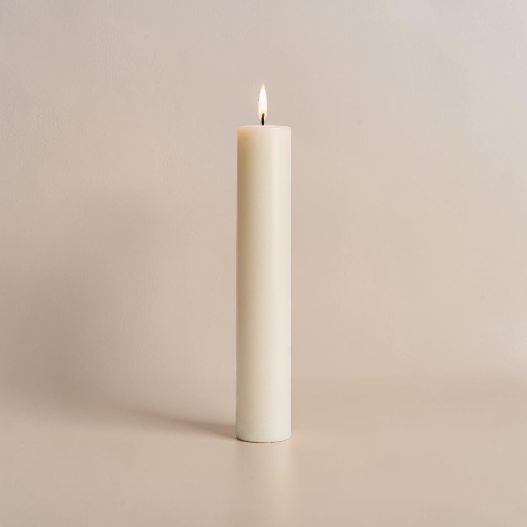 Pillar candle 75x500mm white flat top 6 pieces