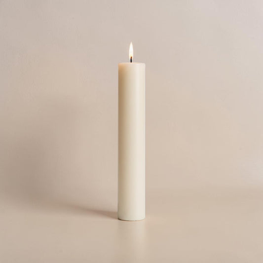 Pillar candle 75x500mm white flat top 6 pieces