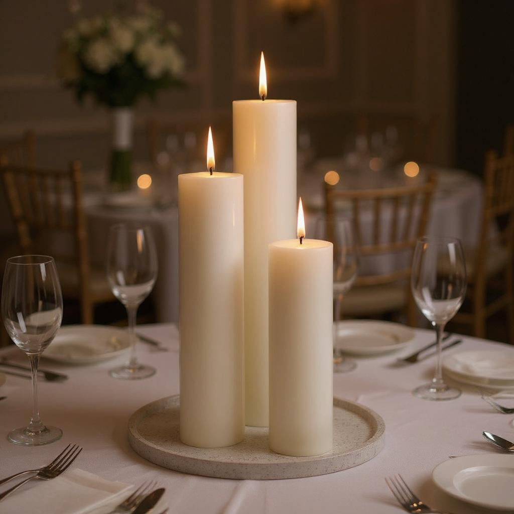 Pillar Candle 75mm Ivory Flat Top