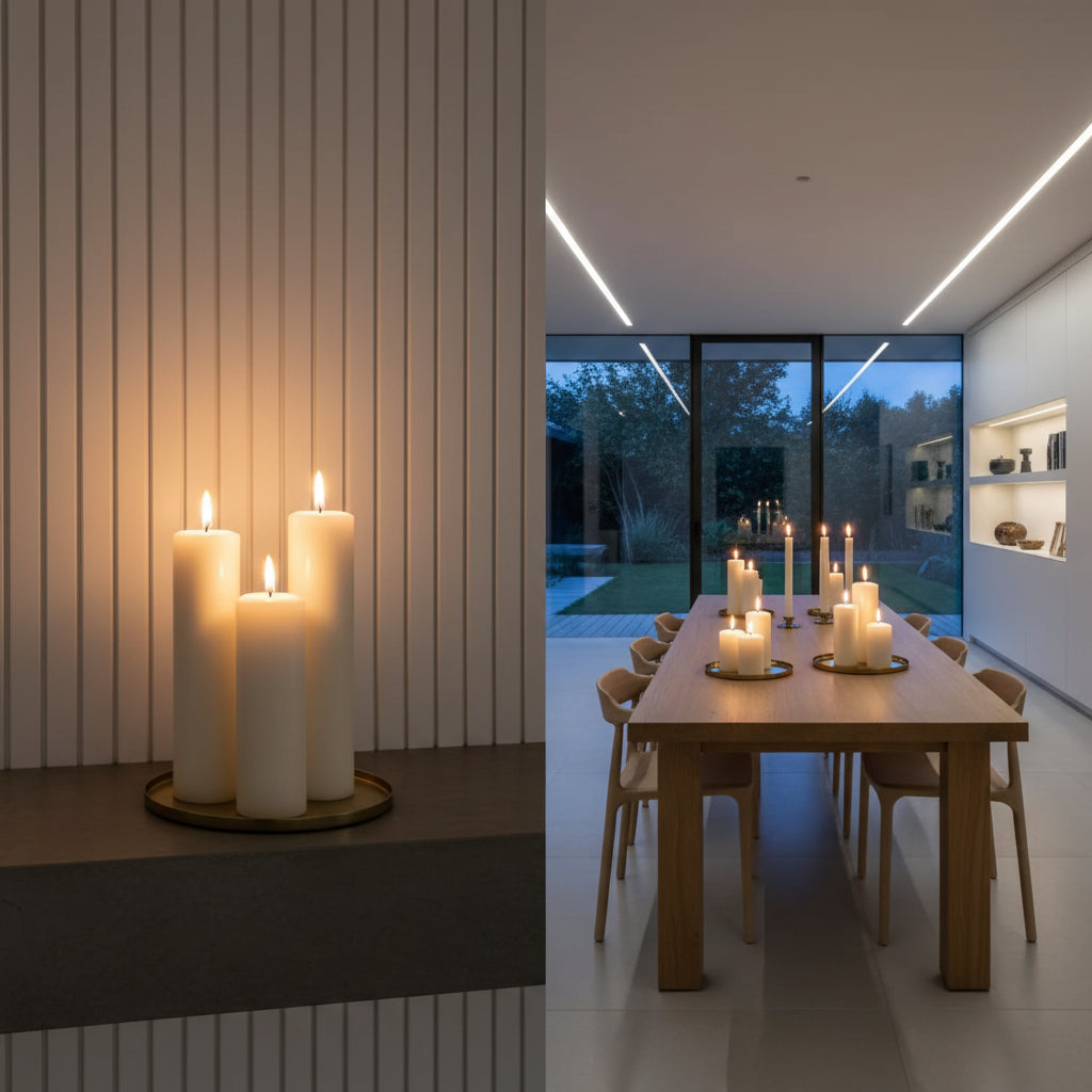 Pillar candle 75mm ivory flat top - rawLight Design Pty Ltd