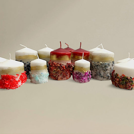 Pillar candle 50mm textured
