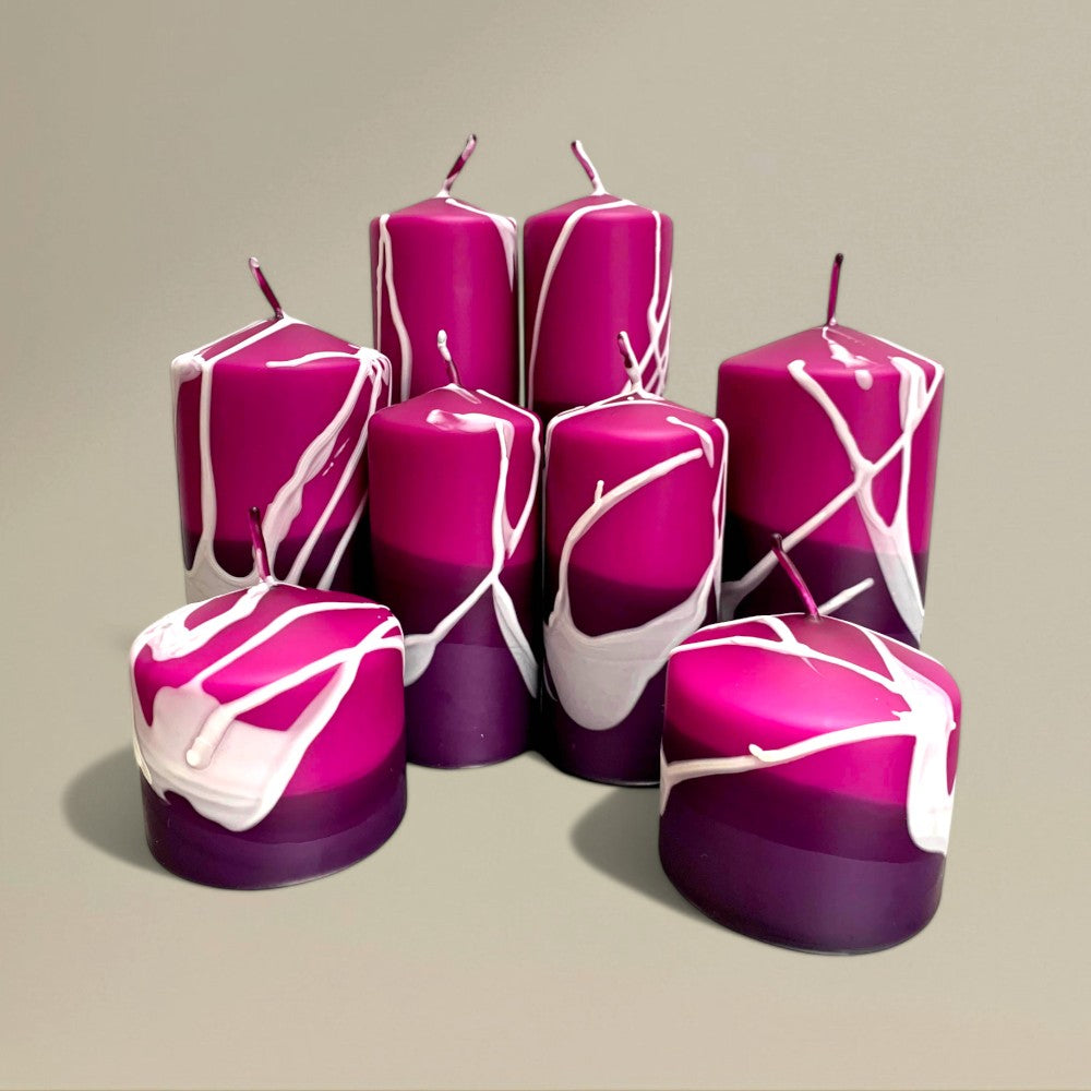 Pillar candle 75x150mm splashed