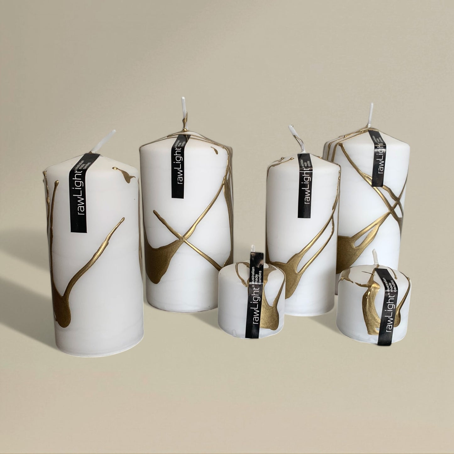 Pillar candle 75x150mm splashed