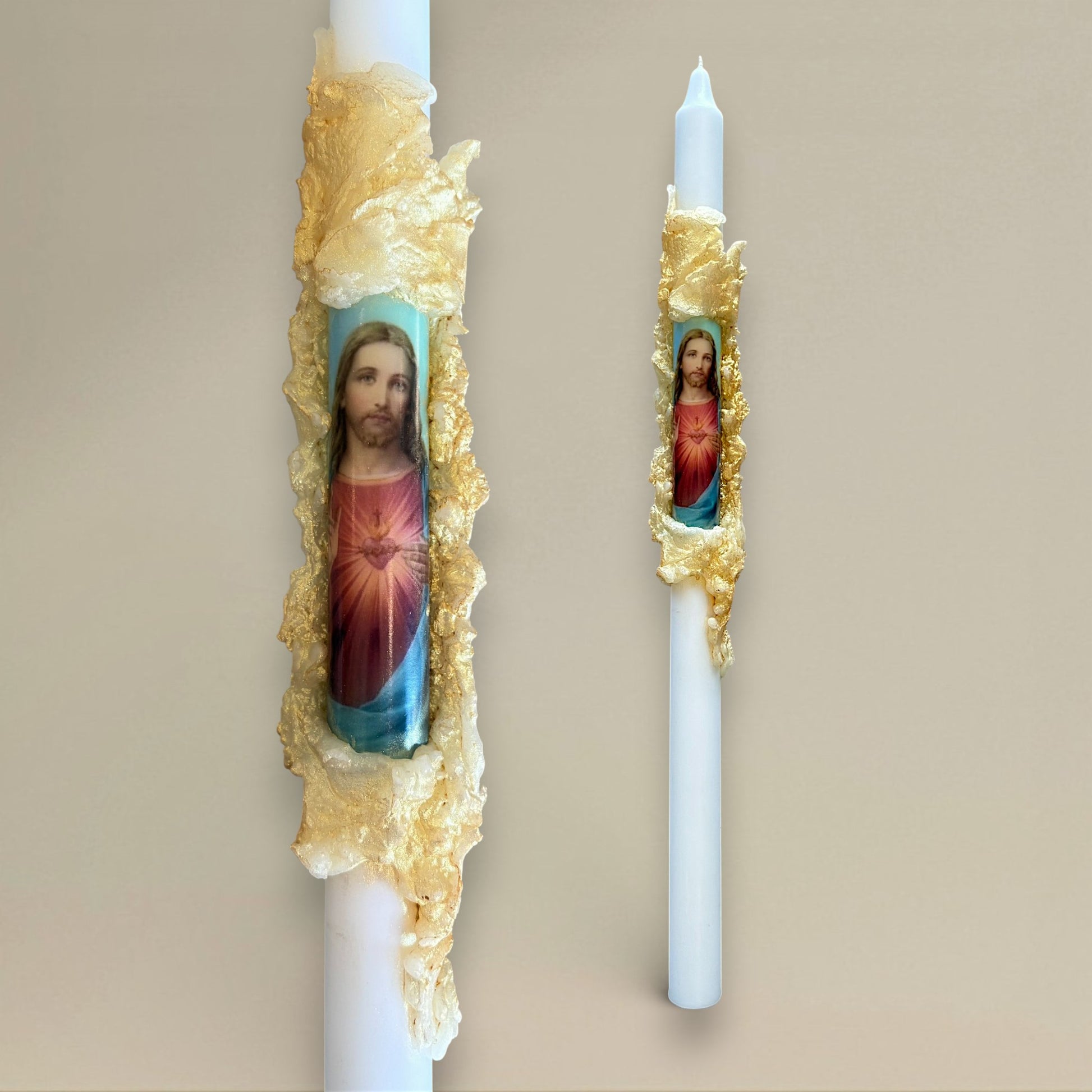 Icon candle 22x400mm Catholic - rawLight Design Pty Ltd