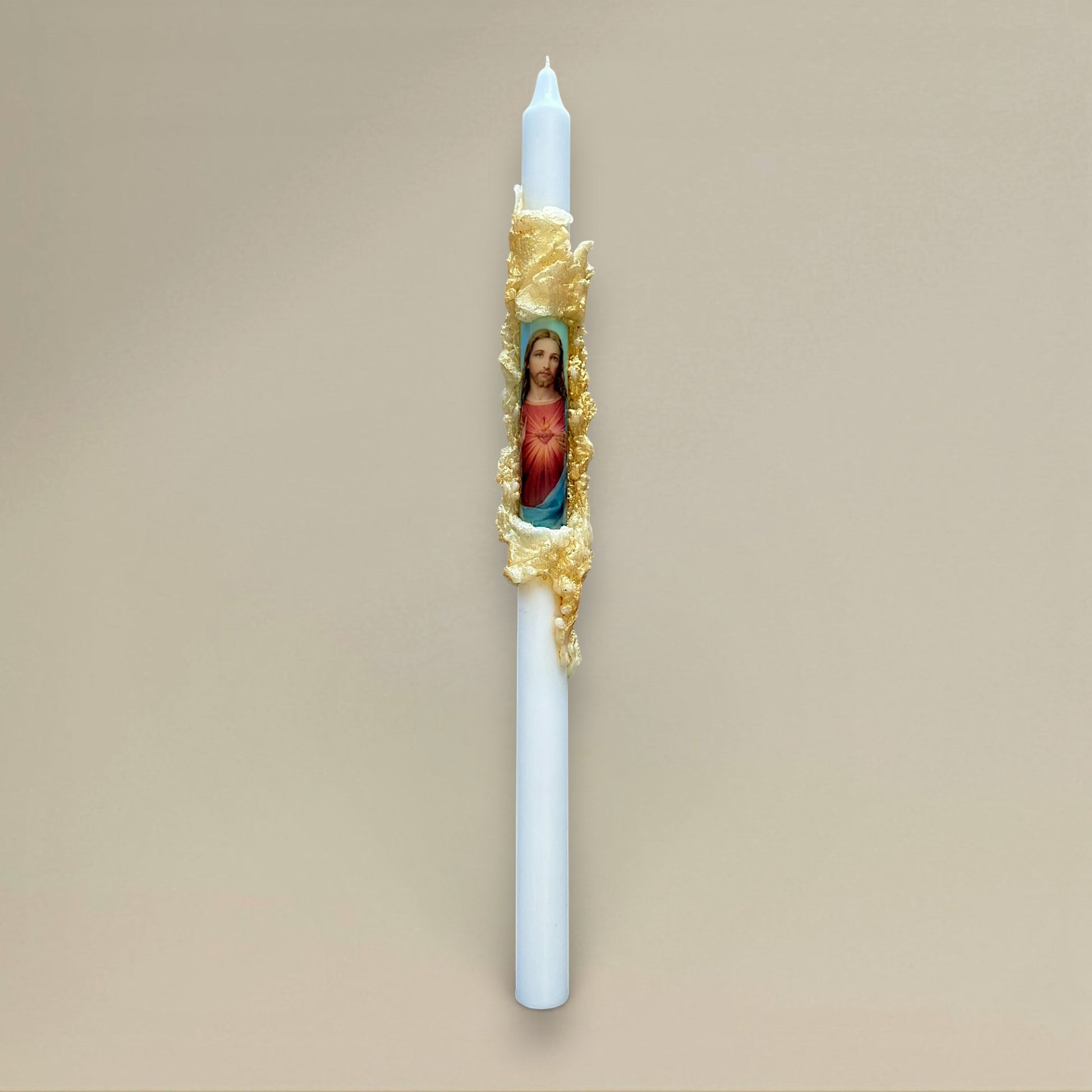 Icon candle 22x400mm Catholic - rawLight Design Pty Ltd