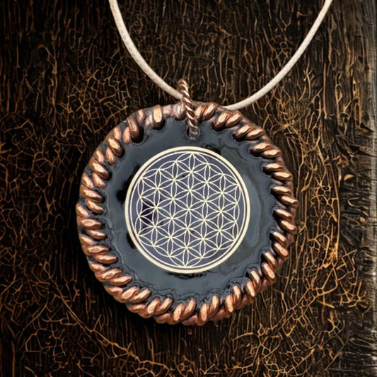 5G DNA Repair Pendant, 5G Protection, Flower Of Life, EMF Protection, Frequency Healing, Tensor Ring, Copper Ring, Copper pendant