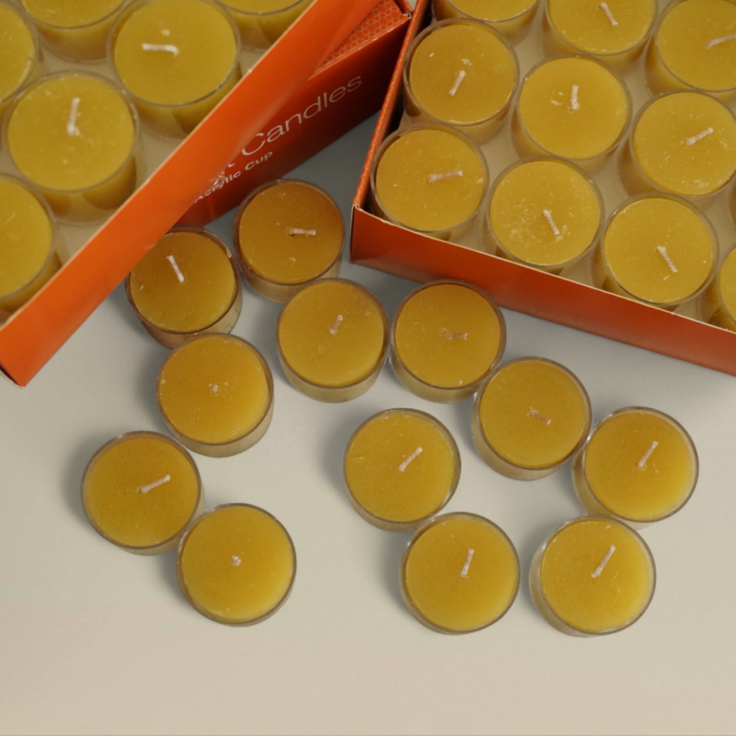 Tea light candle beeswax packet of 50 acrylic