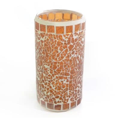 75150AG amberglow mosaic glass candle votive tea light holder ambiance 1