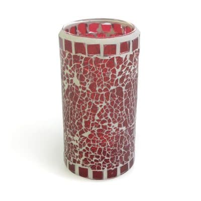 75150HHR high risk red mosaic glass candle votive tea light holder ambiance 1