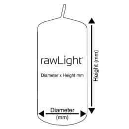 Candle Sizing Diagram BW rawLight Pillars